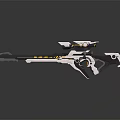 Modern Futuristic Tactical Weapon Design With Silver Black Yellow Accents And Scope
