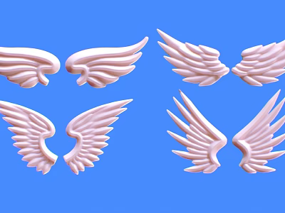 Modern Wings Wall Pendant Combination 3d model