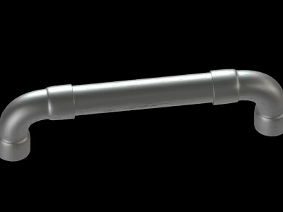Durable Curved Silver Metal Industrial Pipe With Smooth Surface And Strong Fittings 3d model