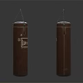 Durable Brown Leather Boxing Bags For Training Hanging With Chains 3d model
