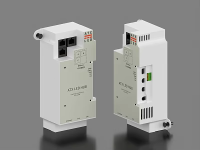 Industrial Equipment LED Power Supply Modules White Enclosure Interfaces Buttons Indicators ATX CTA Models 3d model