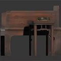 Wooden Bench And Small Side Table For Modern Home Interior Decor 3d model