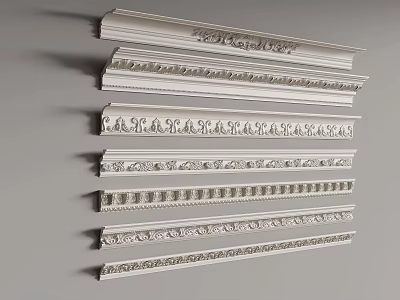 Gypsum Coving Various Decorative Styles With Ornate Patterns And Architectural Trim 3d model