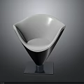 Modern White And Black Chair With Sleek Square Metal Base Design
