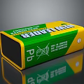 Yellow And Green New Leader Rechargeable Lead Battery With Warning Symbols