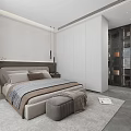 Modern Walk in Closet Interior With Glass Door Shelves Dressing Table Chair And Leather Bags