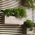 Living Plant Wall Design With Wooden Planters And Various Green Plants For Indoor Home Decor