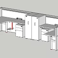 Modular Office Desk Layout With Workspace Storage Cabinets Drawers And Partition