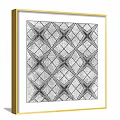 Four Framed Decorative Artworks With Geometric And Floral Patterns On Gray Wall