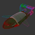 Futuristic Green Water Vehicle With Streamlined Design Wings And Red Engines