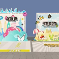 Vibrant Display Boards With Bowling And Angry Birds Themes Featuring Cityscape And Beach Elements