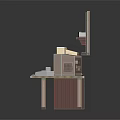 Vintage Computer Desktop Setup With Monitor Keyboard Mouse Printer Radio And Retro Tech