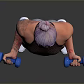 Woman Lifting Dumbbells In Black Sports Bra Gray Shorts And White Sneakers