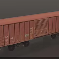 Rusty Red Freight Train Car With Metal Structure Wheels And Side Grilles 3d model