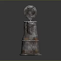 Vintage Rusty Metal Wine Jug With Lid And Handle On Black Reflective Surface Design