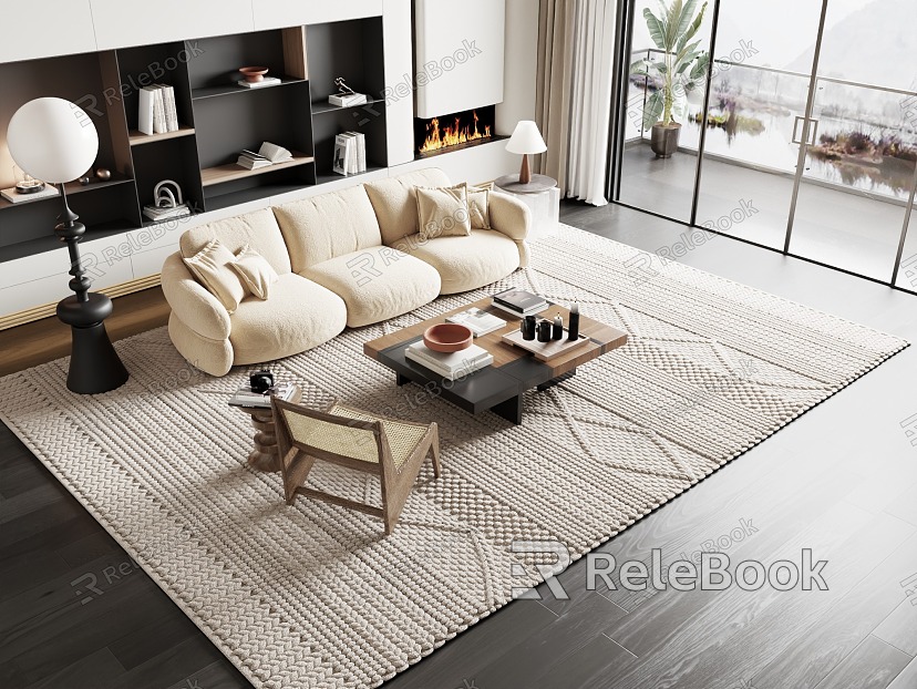 Modern sofa coffee table combination model