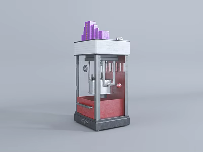 Modern popcorn machine machine old objects 3d model