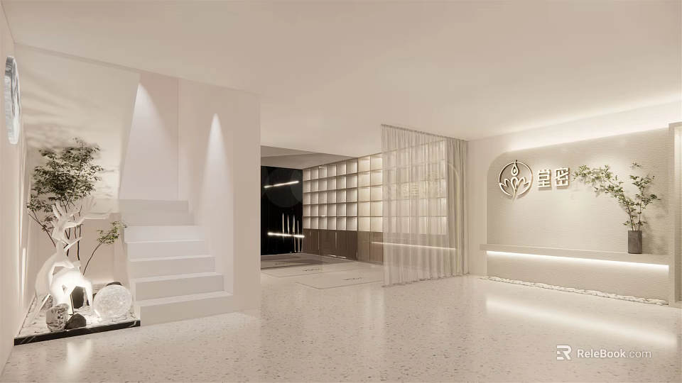 Modern Fitness Gym Interior With Workout Equipment And Bright Training Space 3d model 