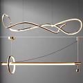 Modern Gold Curved LED Pendant Light For Contemporary Interior Design