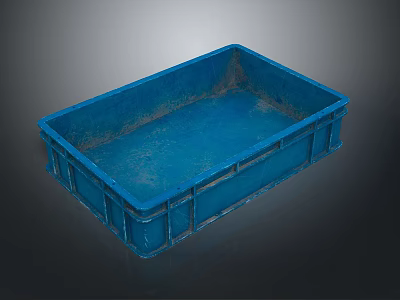 Blue Plastic Storage Bin For Home Organizing And Daily Use 3d model