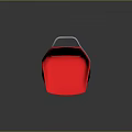 Red Accent Chair With White Frame And Gray Base Modern Design