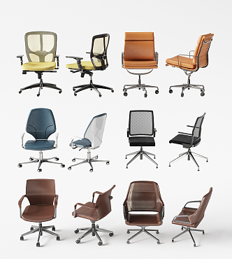 Modern Office Chair Office Chair Staff Chair Conference Chair Boss Chair Combination 3d model