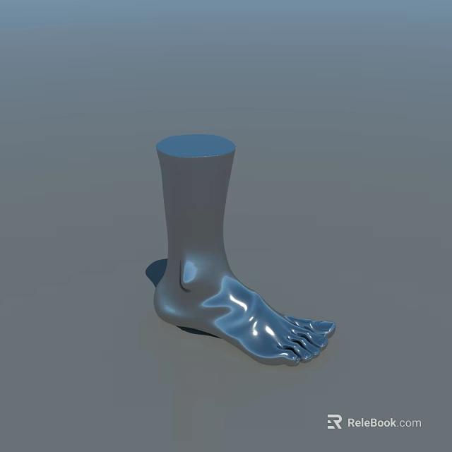 Silver Foot Shaped Decorative Ornament Set For Modern Home Decor 3d model 