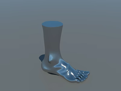 Silver Foot Shaped Decorative Ornament Set For Modern Home Decor 3d model