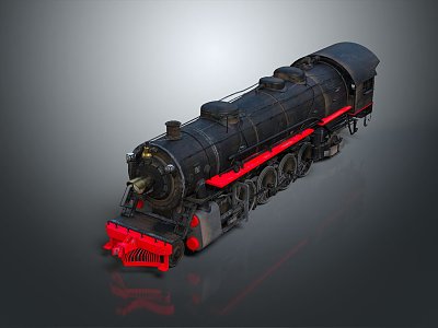 vintage train vintage train steam train carriage locomotive head 3d model