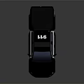 Black And White Police Pickup Truck With Emergency Lights And POLICE Logo
