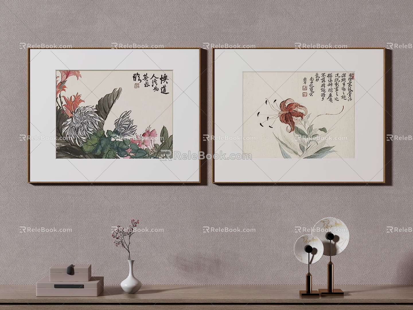 New Chinese Decorative Painting 3d model