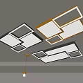 Modern Geometric Ceiling Lights With Black And Gold Frames For Interior Lighting 3d model
