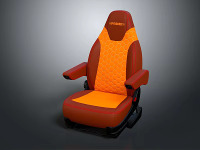Modern Esports Chair in Orange and Brown with Textured Seat and Armrests 3d model