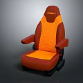Modern Esports Chair in Orange and Brown with Textured Seat and Armrests