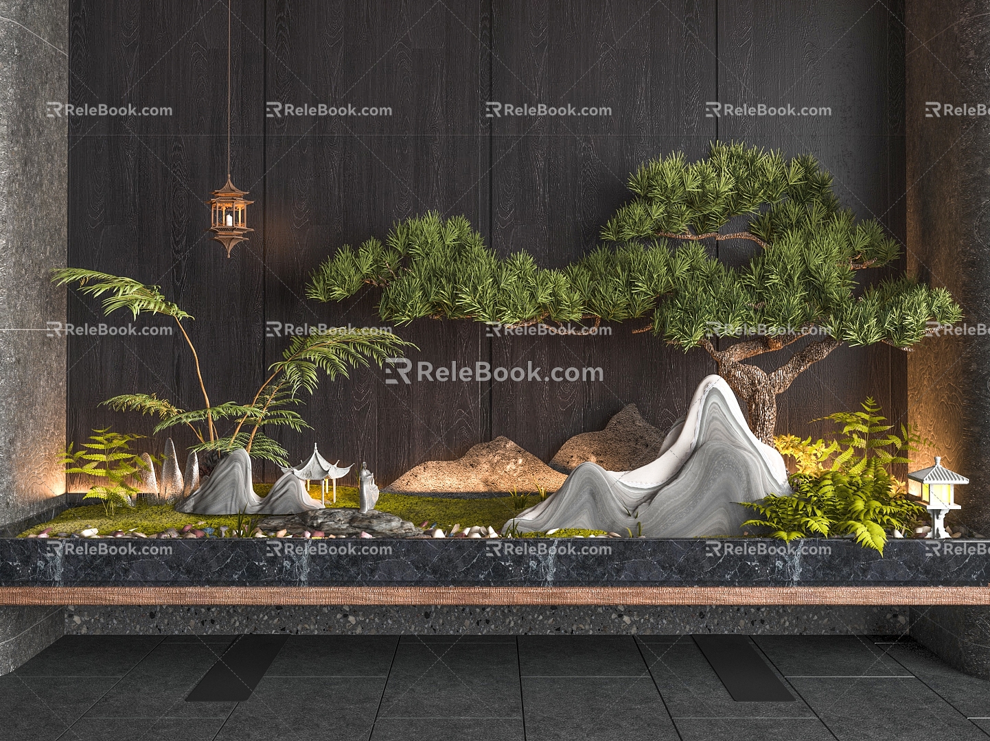 Indoor Landscape Landscaping Plant Landscaping Indoor Chinese Landscape Landscaping model