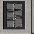 Modern Black And White Woven Wall Art On Framed Concrete Wall With Lighting