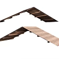 Modern Ceiling Design With Inclined Wooden Panels And Architectural Detail