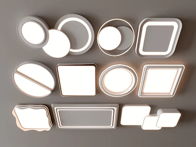 Modern Ceiling Lights With Various Shapes And Decorative Designs For Home Use 3d model