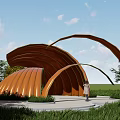 Landscape sketch pavilion gallery viewing platform park node 3d model