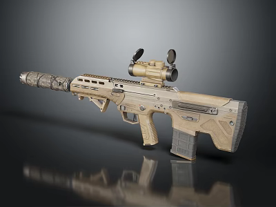 Modern Tactical Rifle With Scope And Advanced Camouflage Texture Design Features 3d model