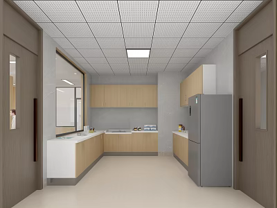 Modern Hospital Outpatient Clinic Interior With Reception Desk Waiting Area And Medical Facilities 3d model