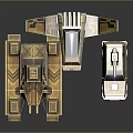3D Model Golden Tank Featuring Flying Aircraft And Off Road SUV Design