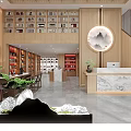 Specialty Store Interior With Wooden Counter And Shelves Displaying Various Products