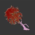Realistic 3D Decorative Tree With Curved Trunk Textured Roots And Lush Green Foliage