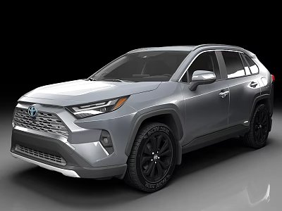 Silver Toyota RAV4 SUV Modern Exterior Design With Black Wheels 3d model