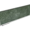 Mathematical Blackboard Wall Hanging With Formulas Geometric Shapes And Handwritten Notes 3d model