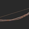 Traditional Wooden Bow Weapon With Handcrafted Design And String Details
