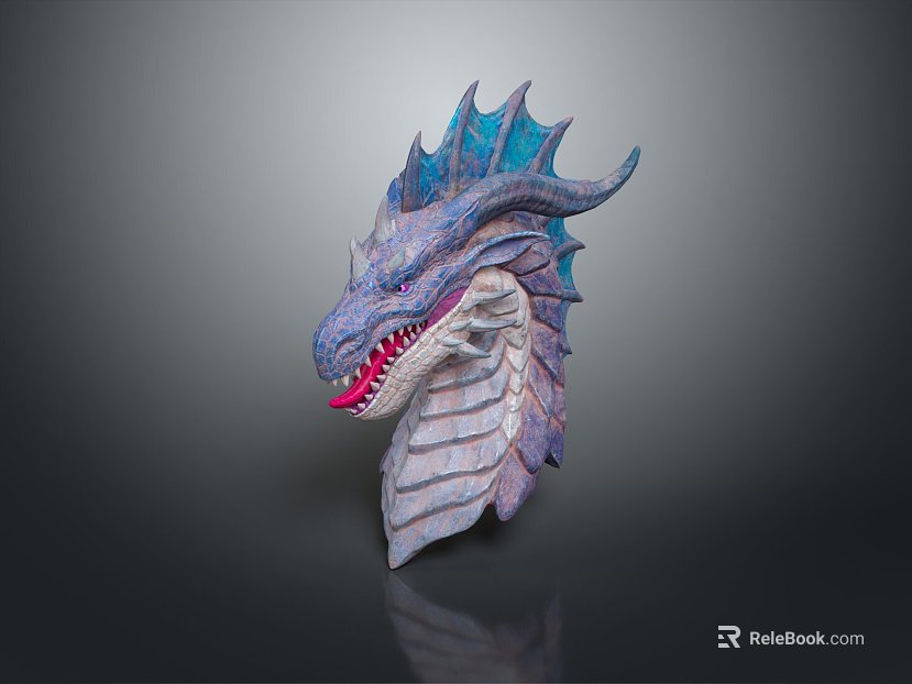 Modern game character dragon head dragon head dragon texture