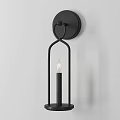 Modern Black Metal Wall Sconce With Round Base And Candle Style Design For Home Decor