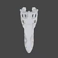 White Skull Model With Detailed Structure And Sharp Teeth Decorative Art Piece